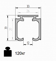 Трэк для откатных систем арт. G-DR281 Silver