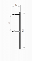 Карниз алюминиевый 61мм арт. G-DR280 Silver